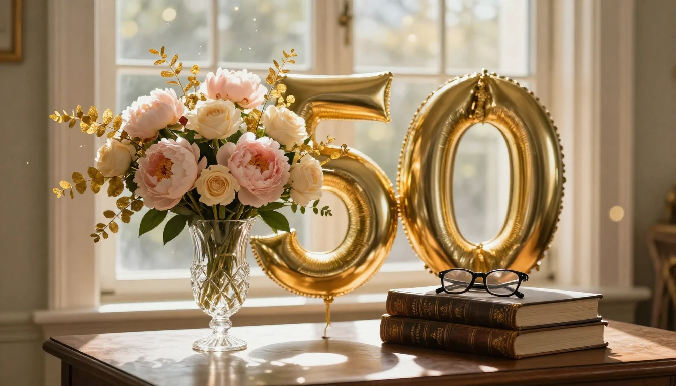 An elegant and sophisticated celebratory scene capturing the...