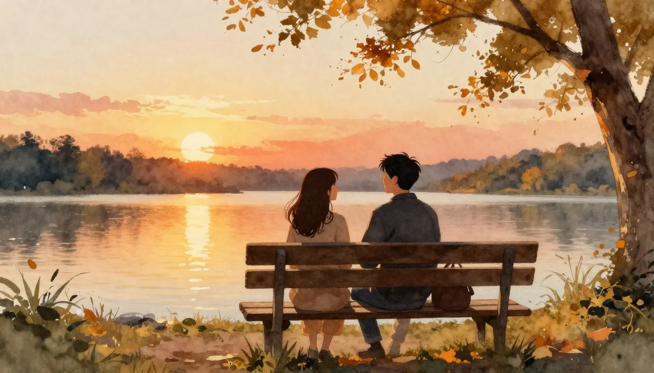 A heartwarming watercolor painting depicting two close frien...