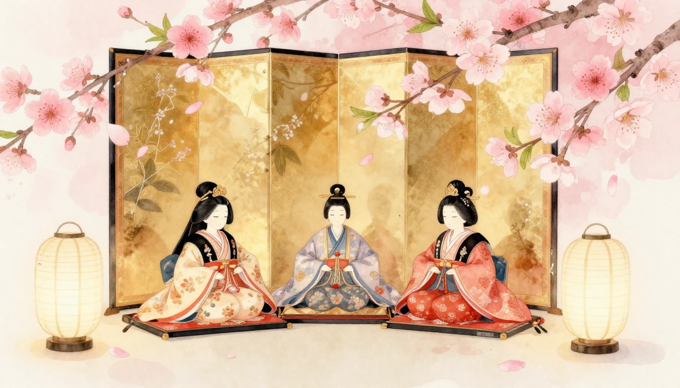 A soft and ethereal watercolor illustration depicting a trad...