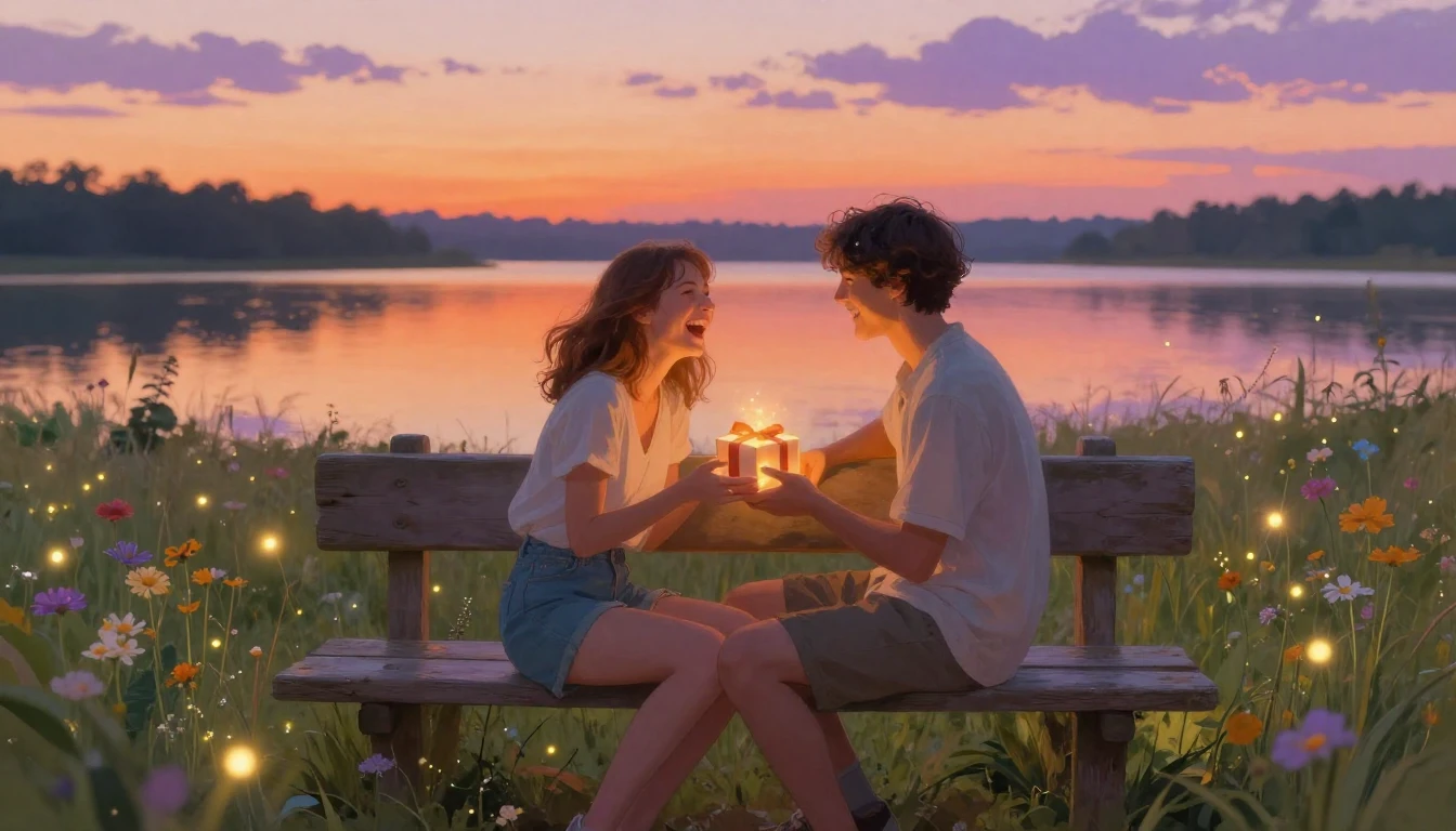 A heartwarming scene depicting two close friends sitting on ...