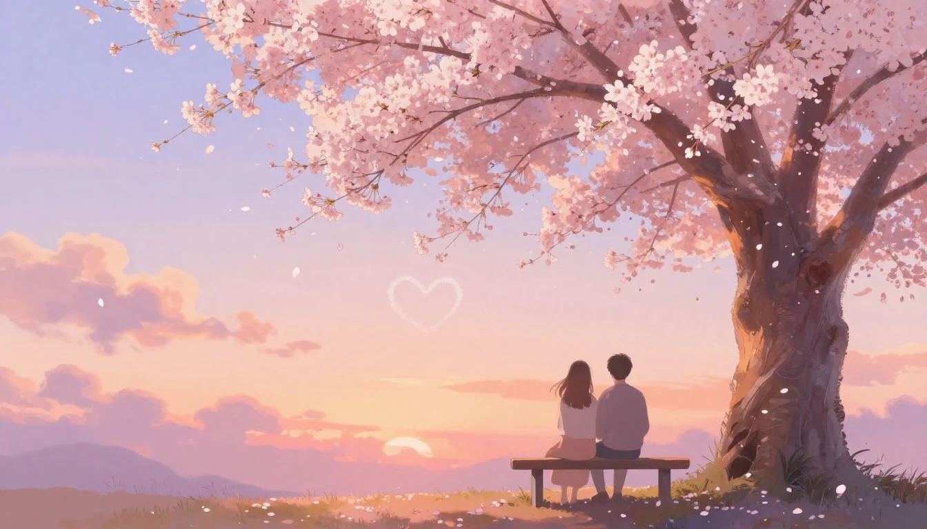 A soft and dreamy artistic composition depicting the silhoue...