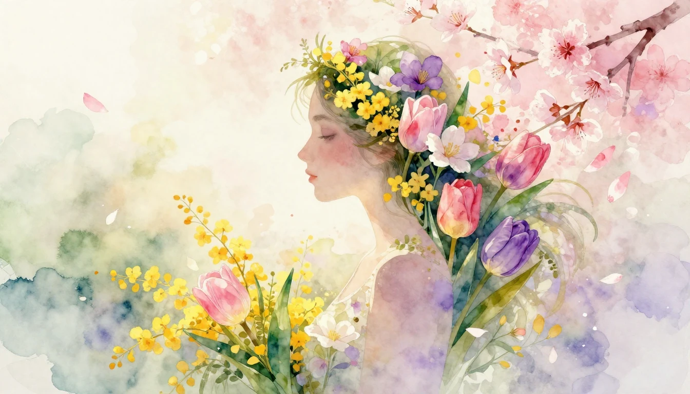 A beautiful and artistic watercolor painting celebrating Wom...
