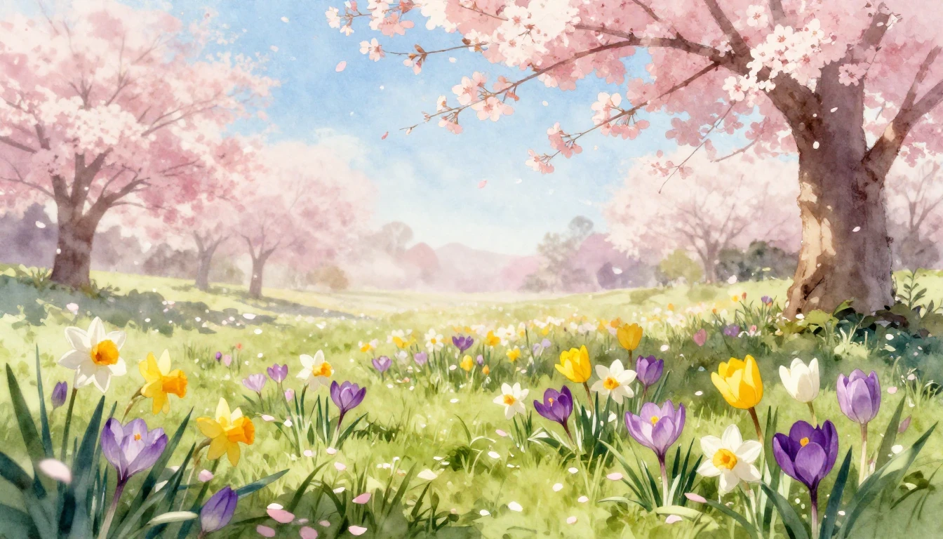 A soft and dreamy watercolor painting depicting the arrival ...