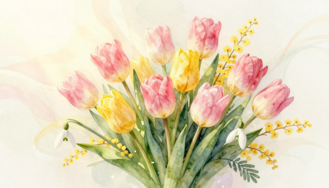 A soft and elegant watercolor painting celebrating Internati...