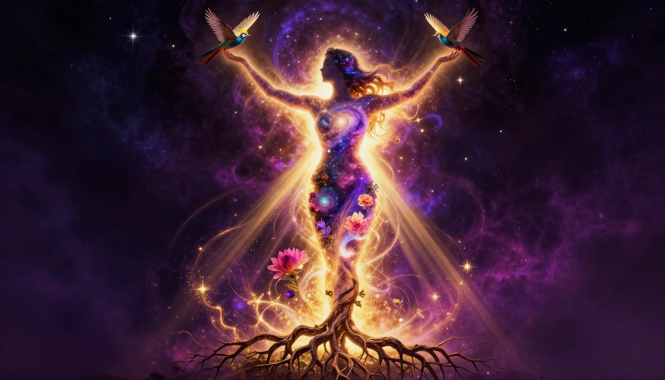 A conceptual digital art piece symbolizing female empowermen...