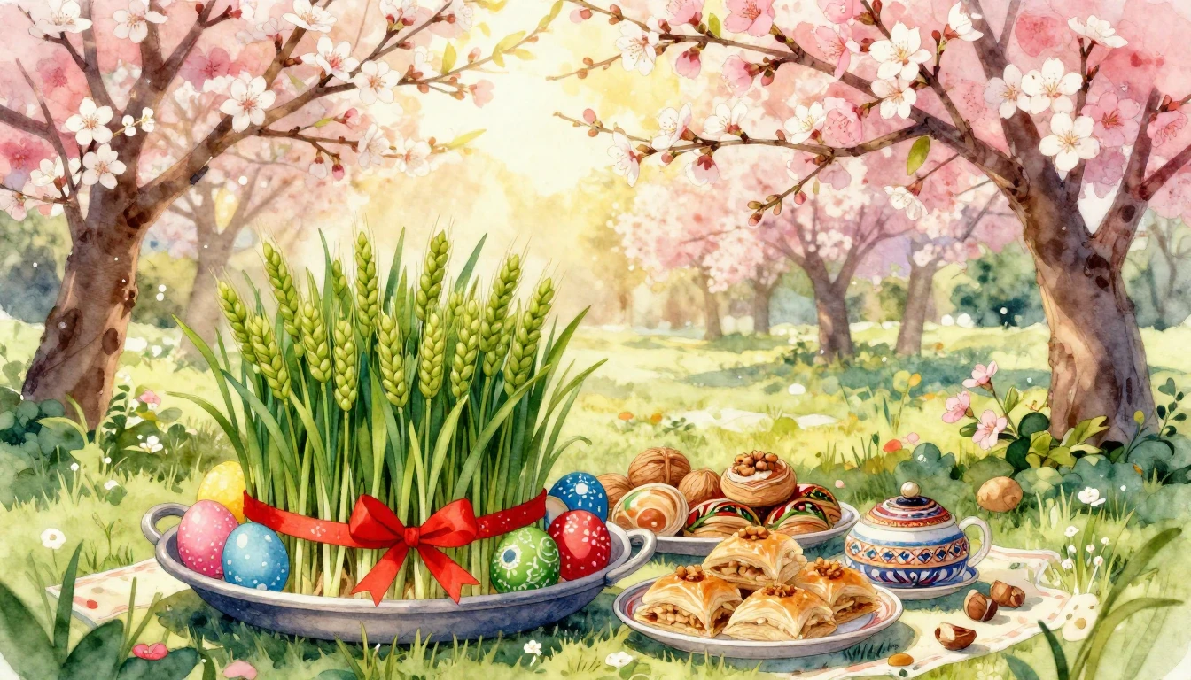 A vibrant and soft watercolor illustration capturing the ess...