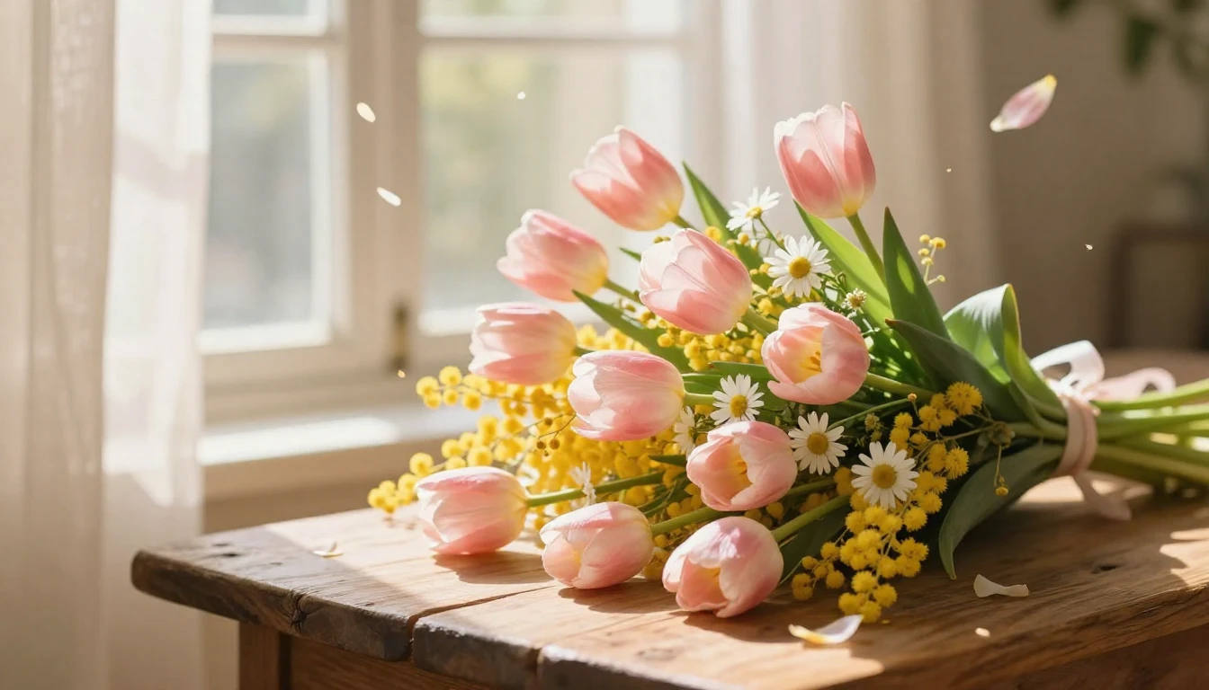 A soft and dreamy composition symbolizing International Wome...