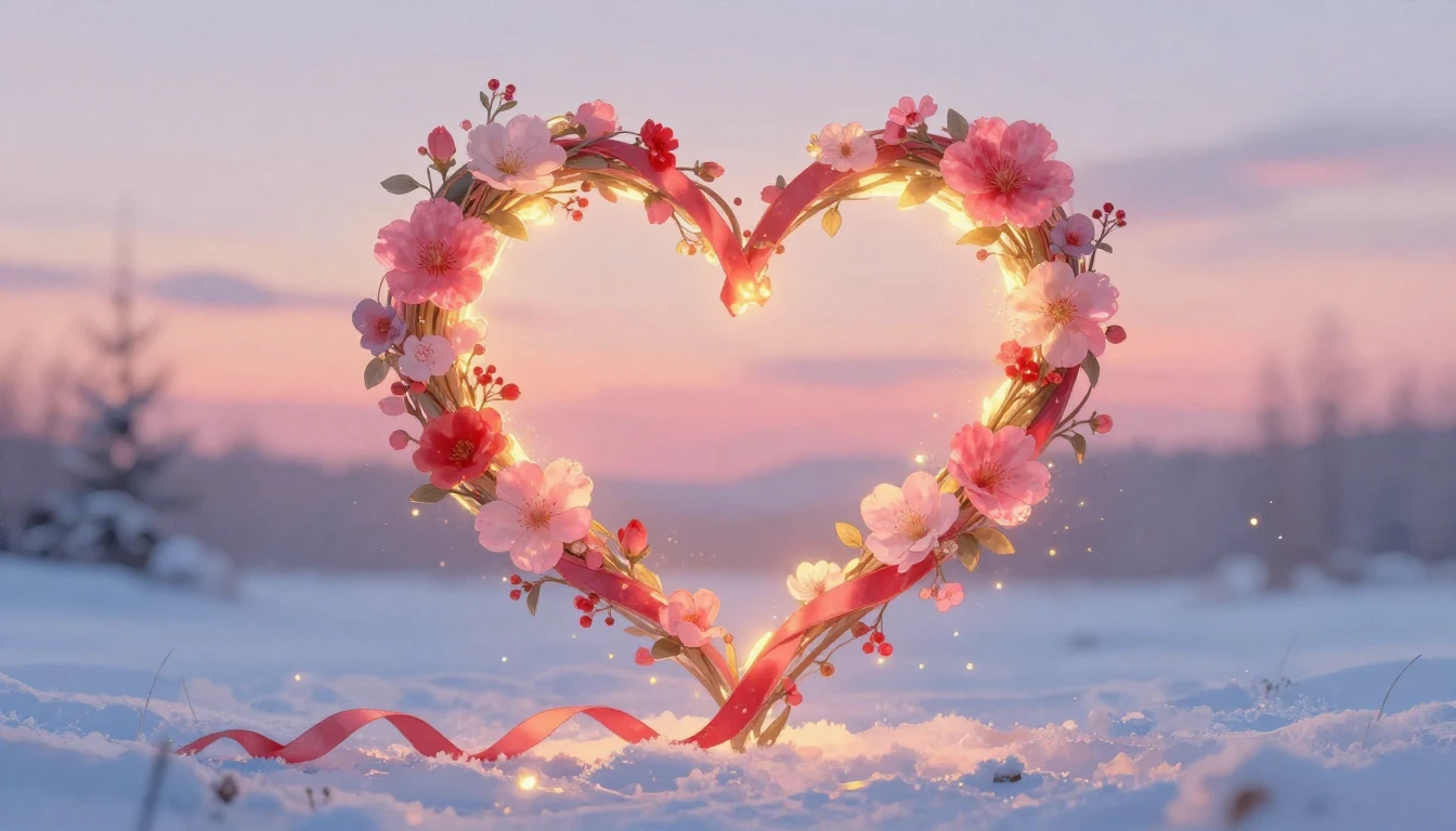 A romantic and dreamy composition symbolizing love and Valen...