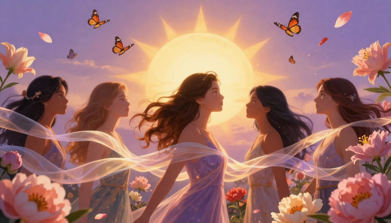 An inspiring and symbolic illustration featuring the profile...