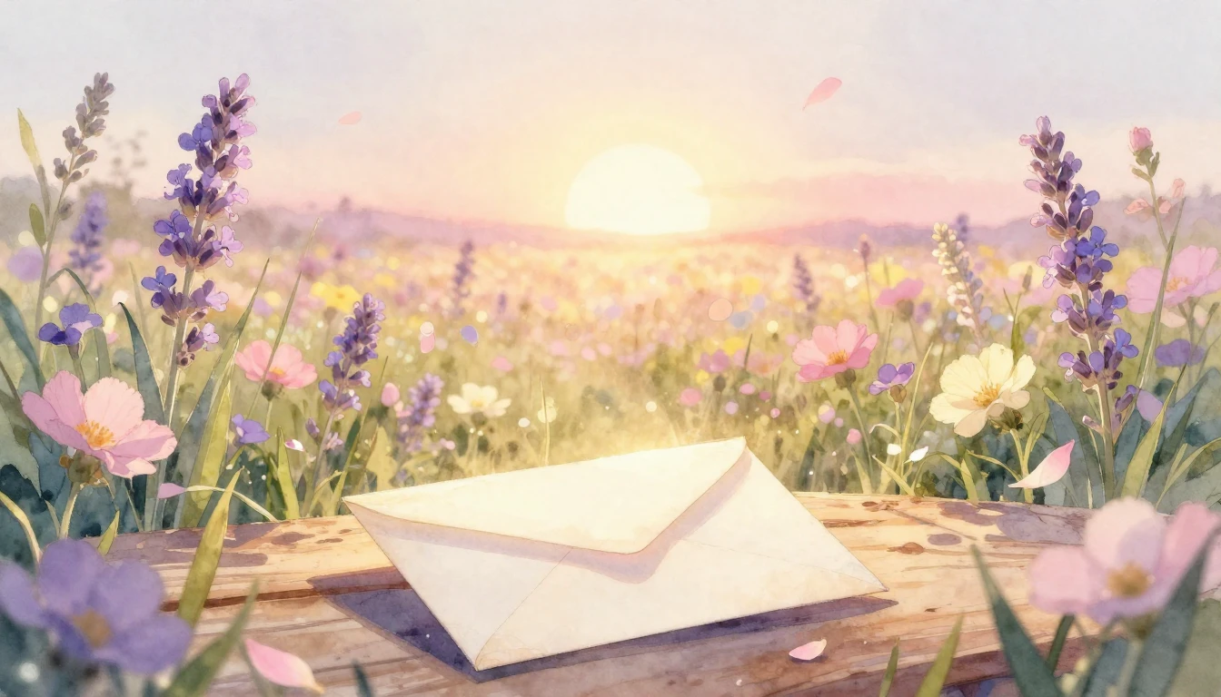 A soft and dreamy watercolor painting depicting a radiant su...