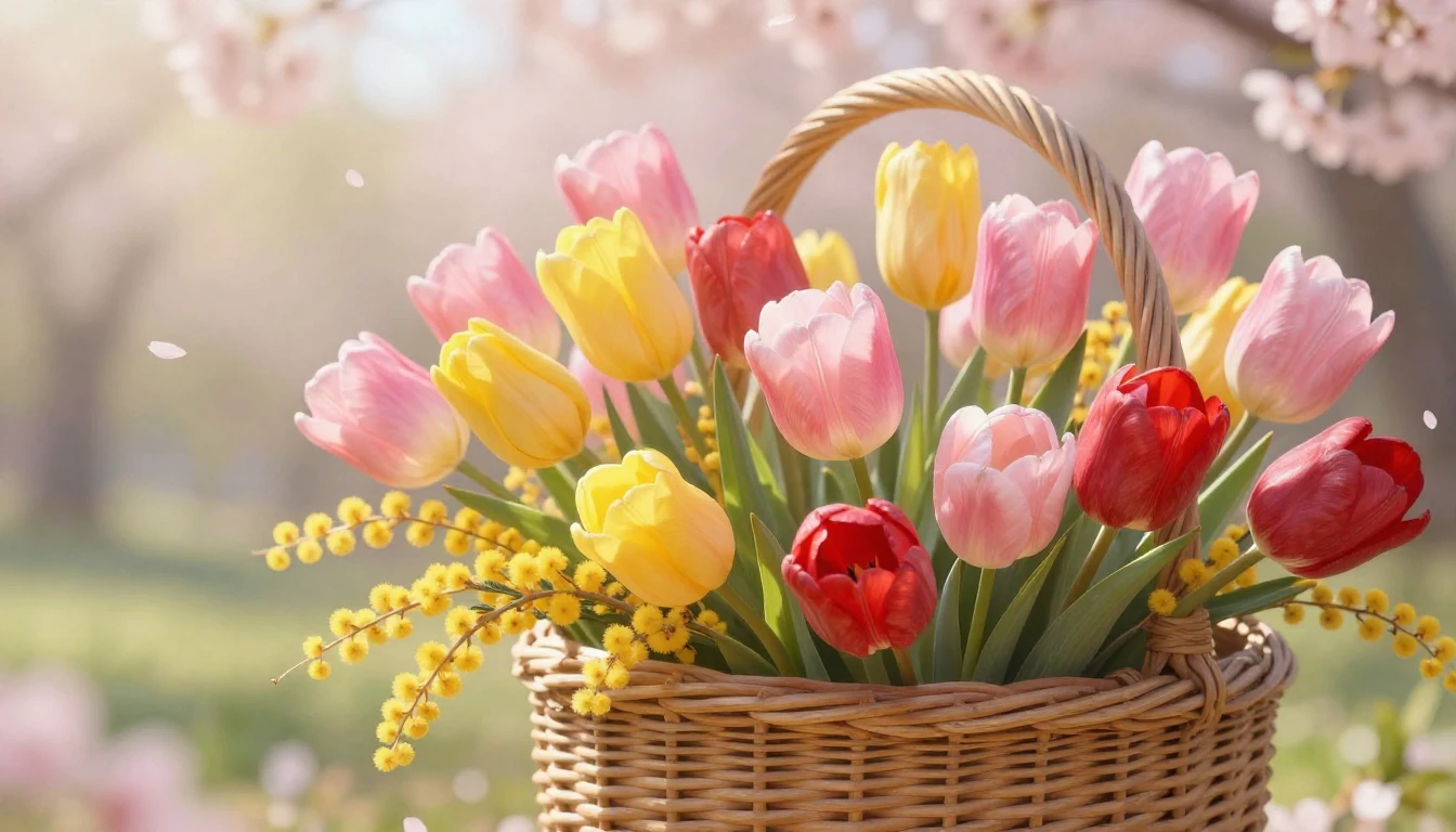 A soft and airy spring composition symbolizing International...