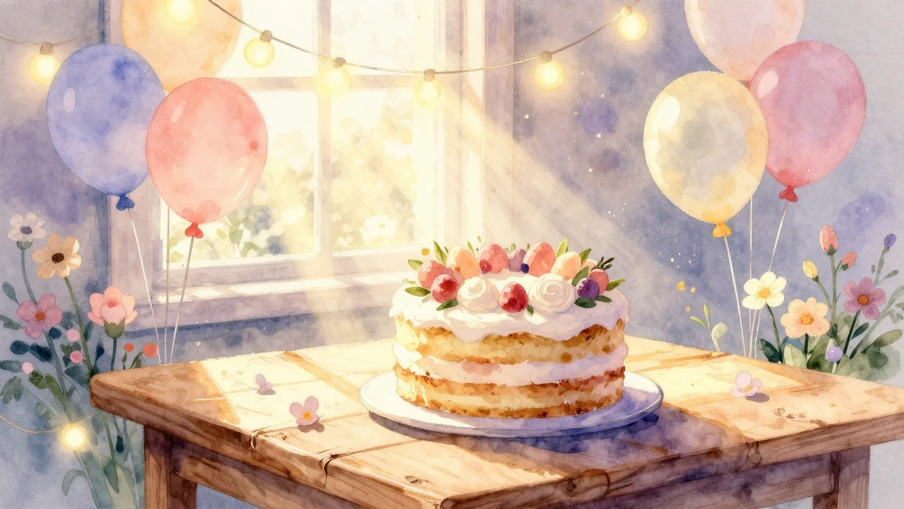 A dreamy and heartwarming watercolor illustration of a cozy ...