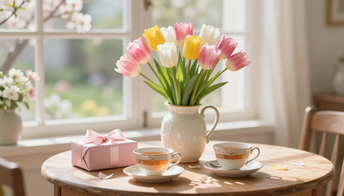 A soft and airy composition celebrating spring and female fr...