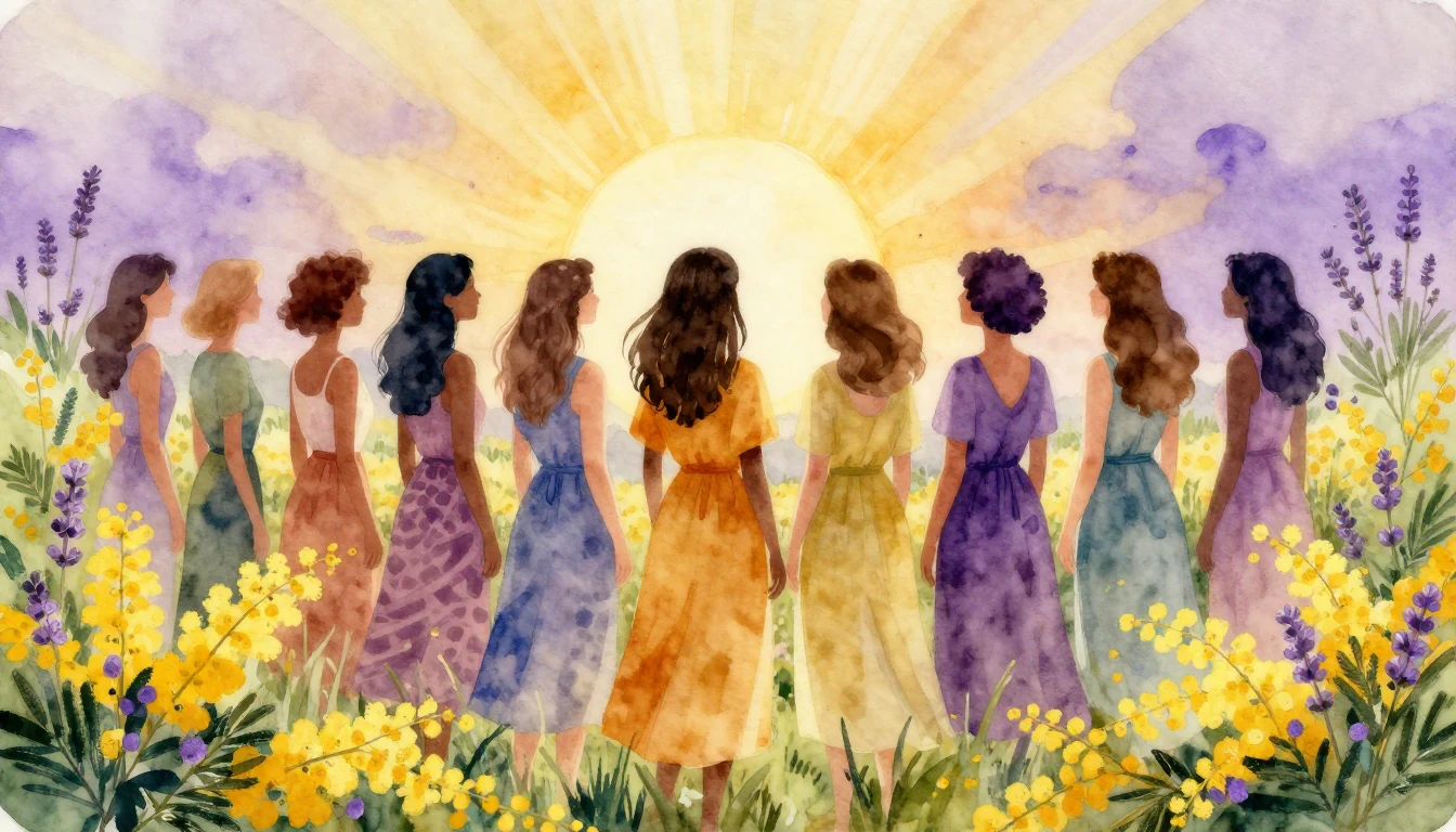 A beautiful watercolor illustration celebrating women's empo...