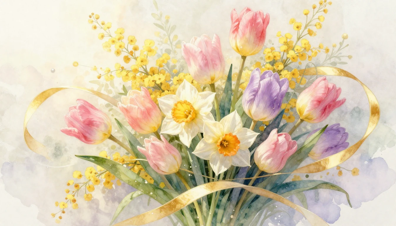 A delicate and ethereal watercolor painting celebrating Wome...