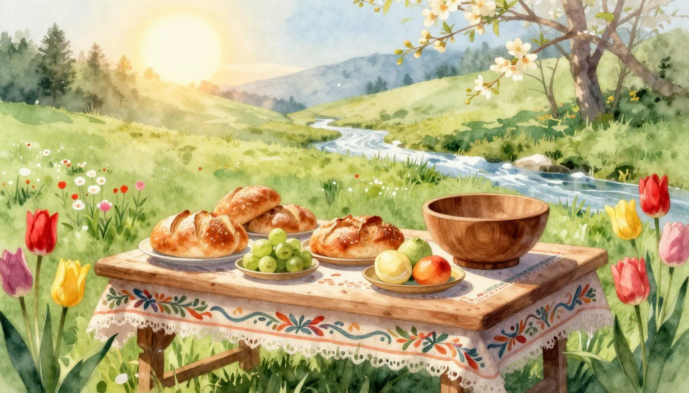 A beautiful watercolor painting celebrating the arrival of s...