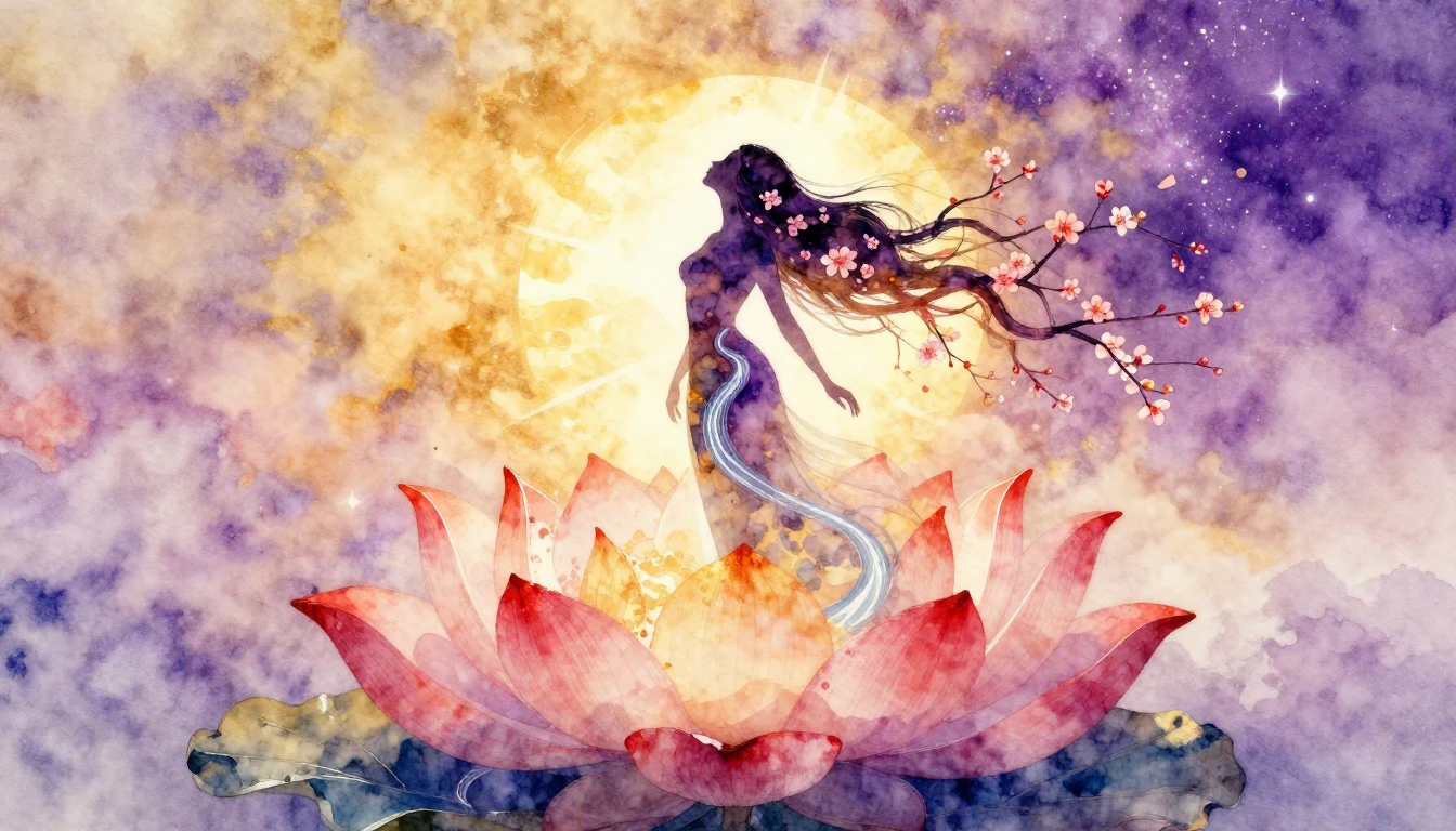 A beautiful artistic watercolor painting depicting the abstr...