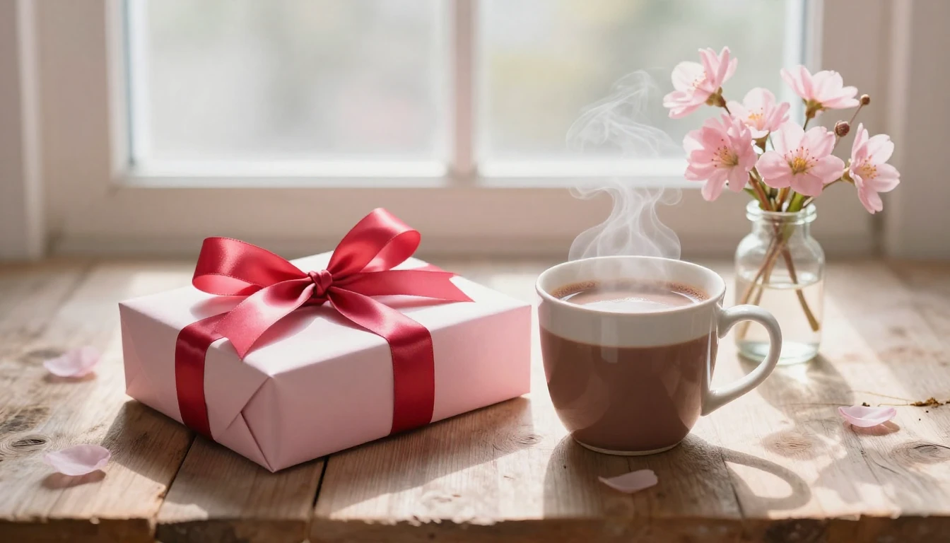 A soft and romantic still life composition featuring a beaut...