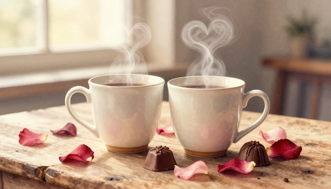 A soft and romantic watercolor painting depicting two elegan...