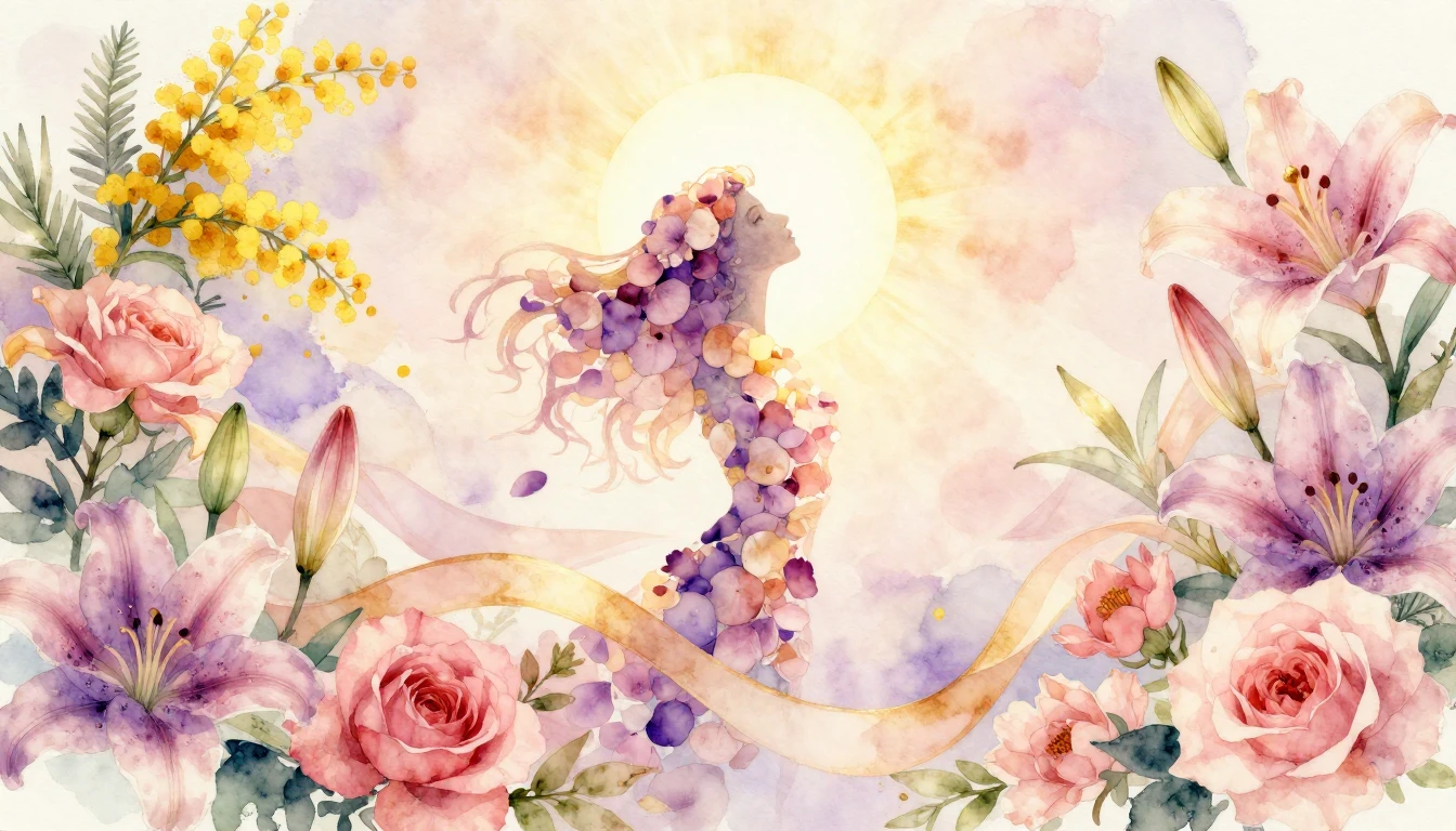 A beautiful, soft watercolor painting celebrating Internatio...