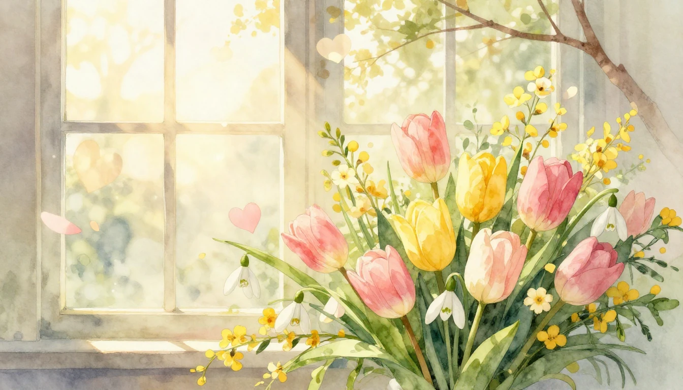 A gentle and heartwarming watercolor illustration symbolizin...