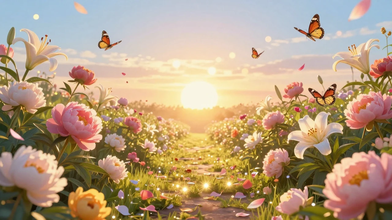 A vibrant and celebratory scene featuring a magnificent gold...