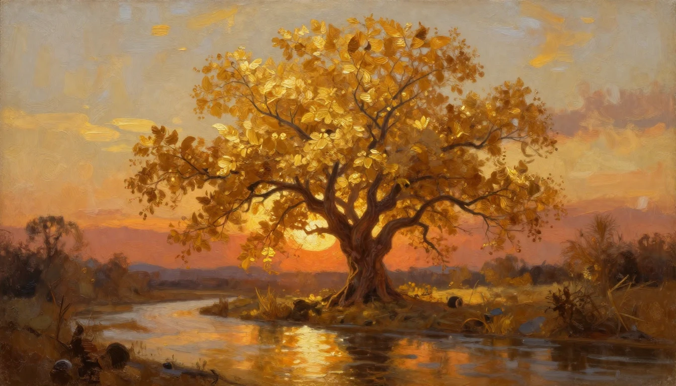 A sophisticated oil painting showcasing a magnificent, flour...