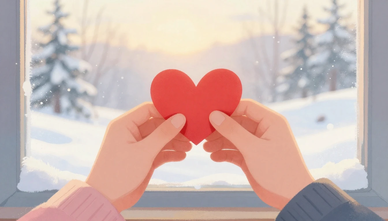 A romantic and soft illustration depicting two intertwined h...