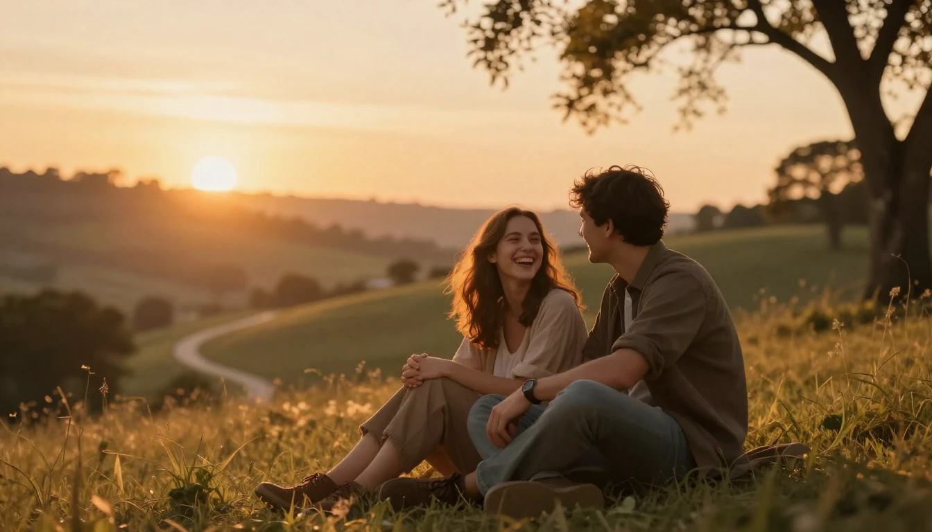 A heartwarming and cozy scene of two close friends sitting t...