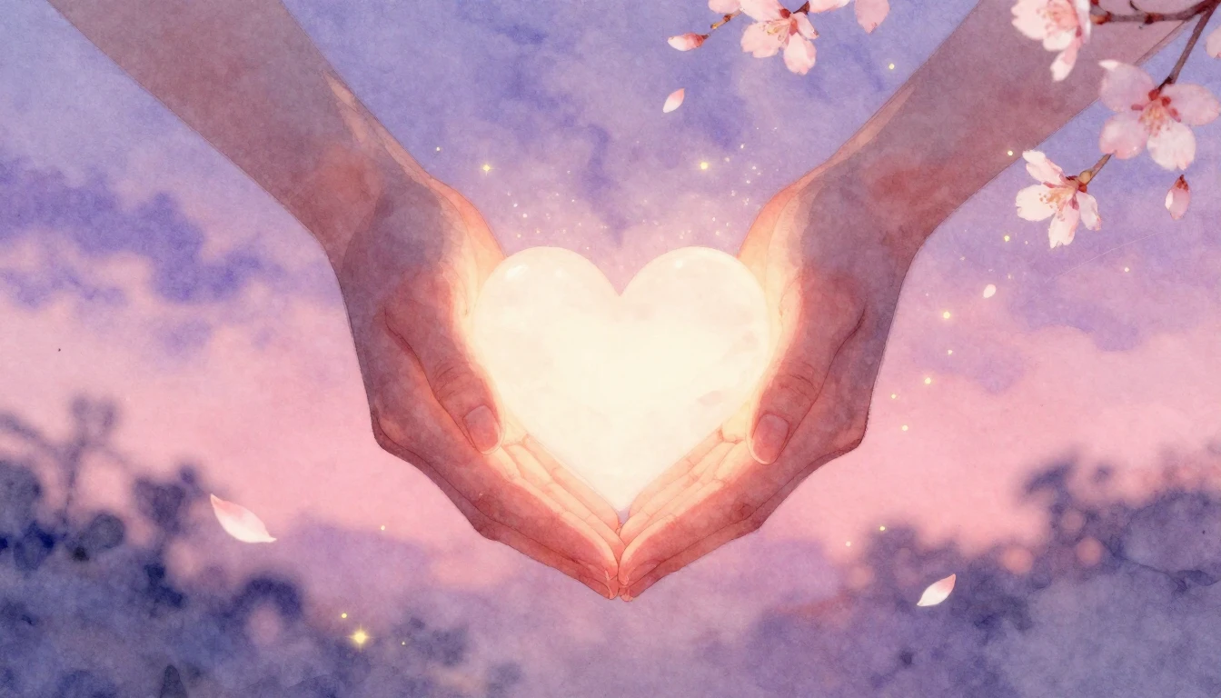 A soft and dreamy watercolor composition representing eterna...