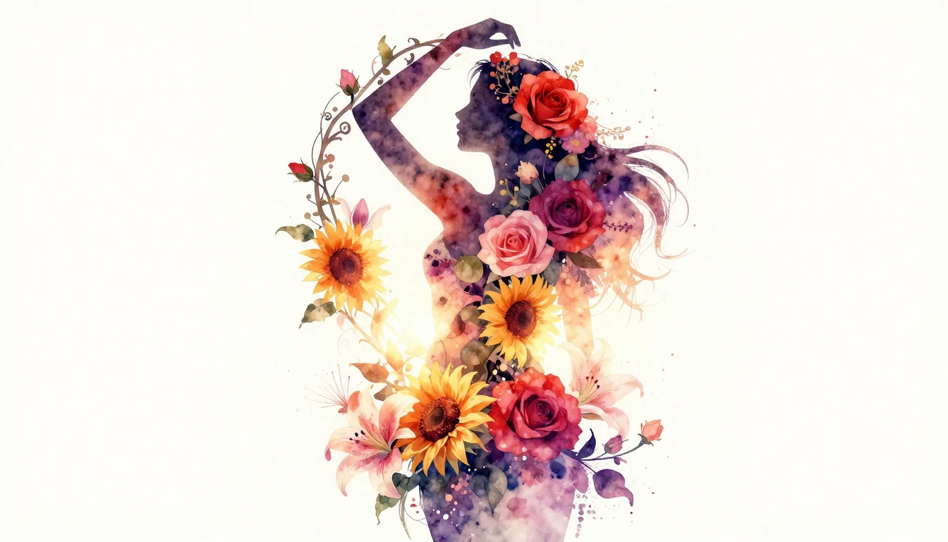 A beautiful artistic watercolor painting depicting the silho...