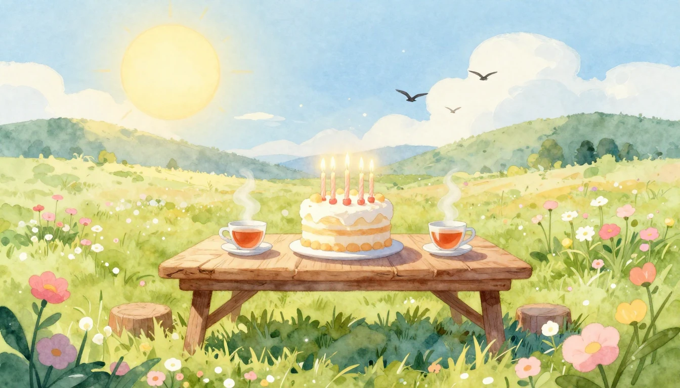 A warm and inviting watercolor illustration depicting a sere...