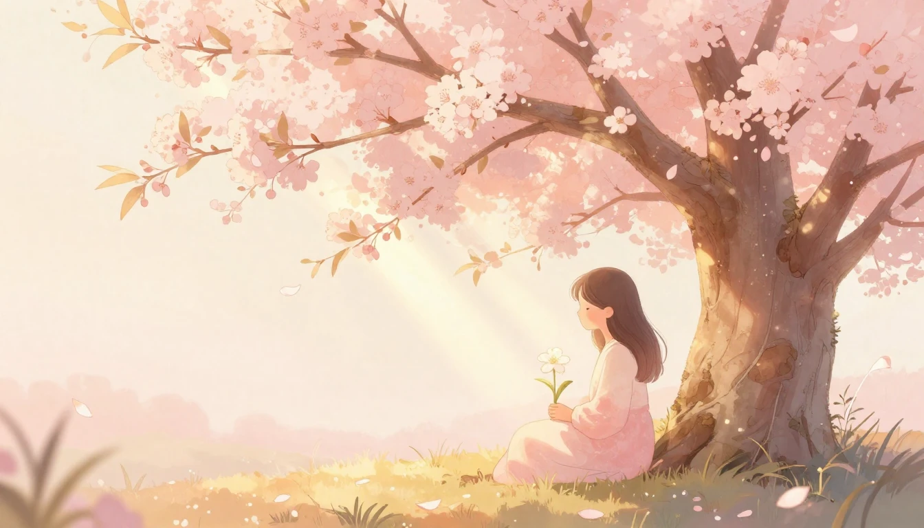 A heartwarming conceptual illustration of a gentle blooming ...