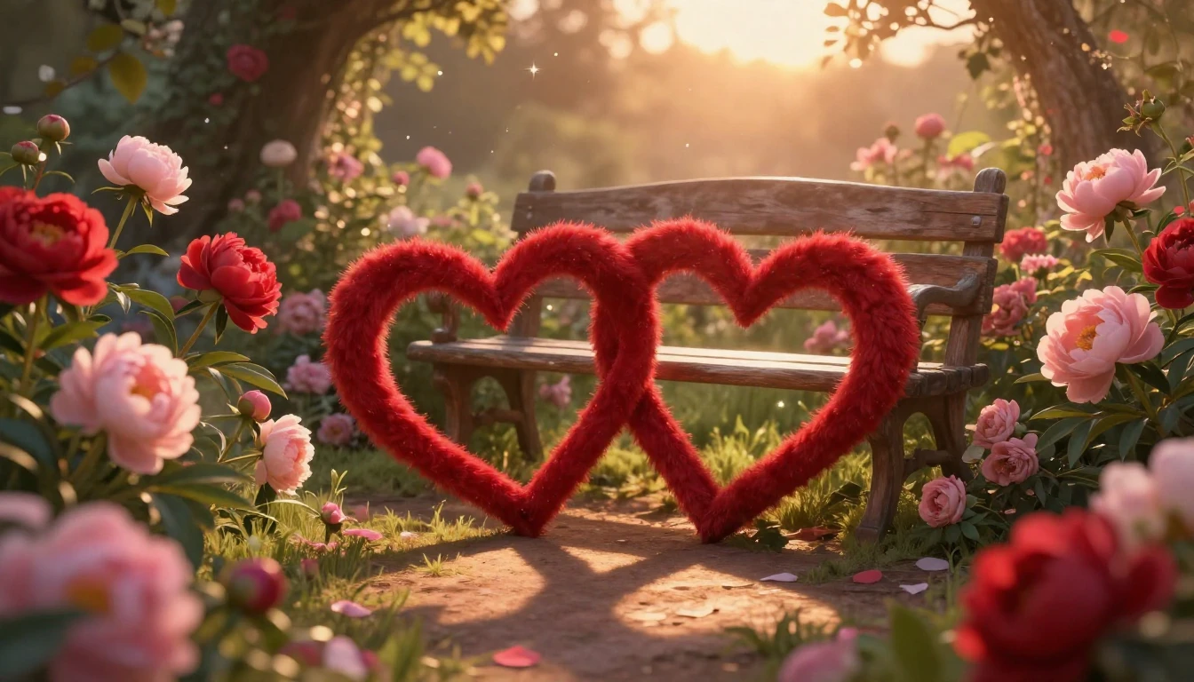 A highly romantic and dreamy scene featuring two delicate re...