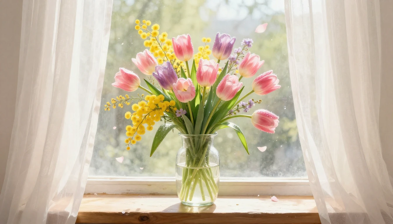 A soft and airy watercolor painting evoking the feeling of e...