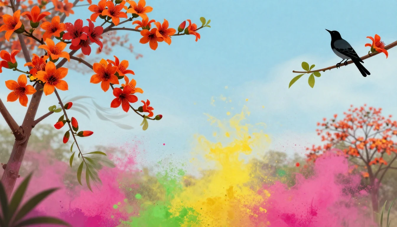 A vibrant and artistic illustration of the Spring Festival i...