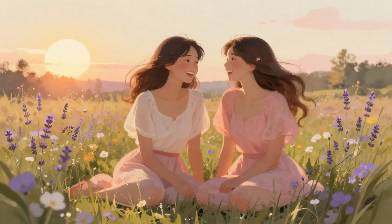 A dreamy and heartwarming illustration capturing the essence...