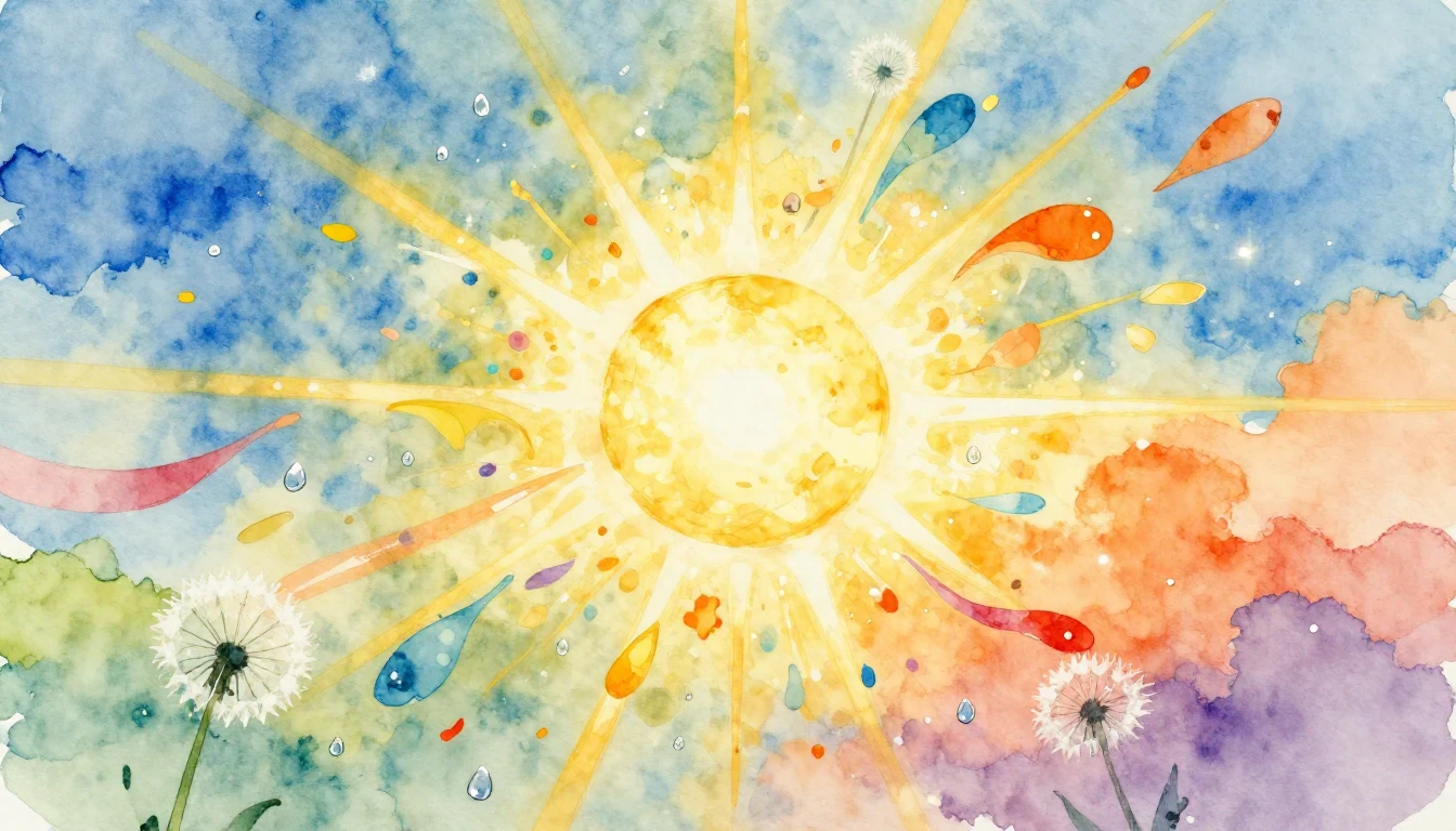 A vibrant and airy watercolor painting evoking the essence o...