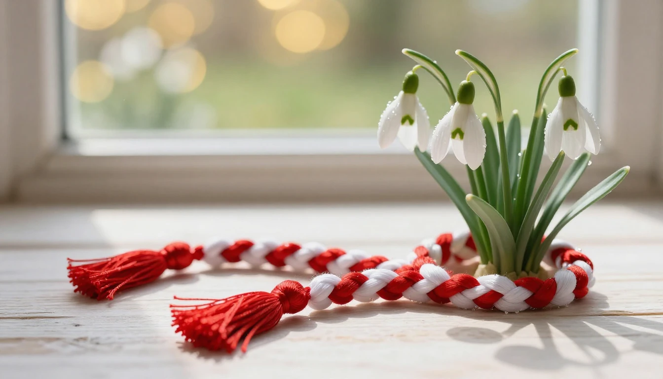 An artistic and delicate composition featuring a traditional...