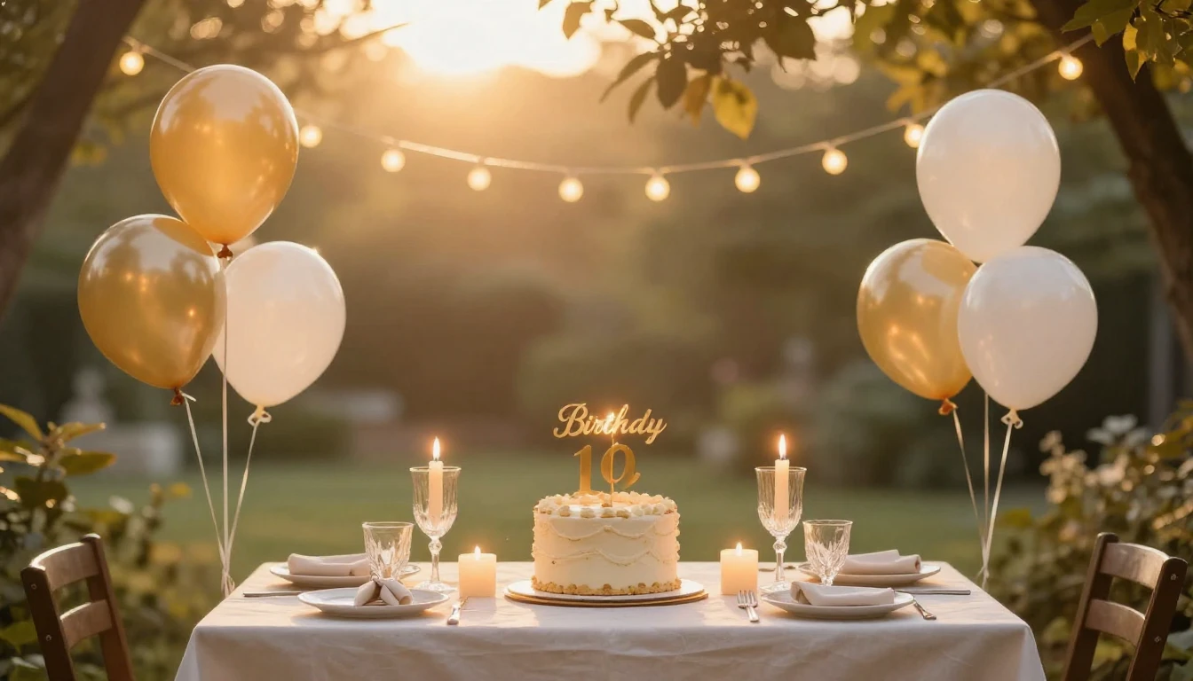 A warm and celebratory scene featuring a milestone birthday ...