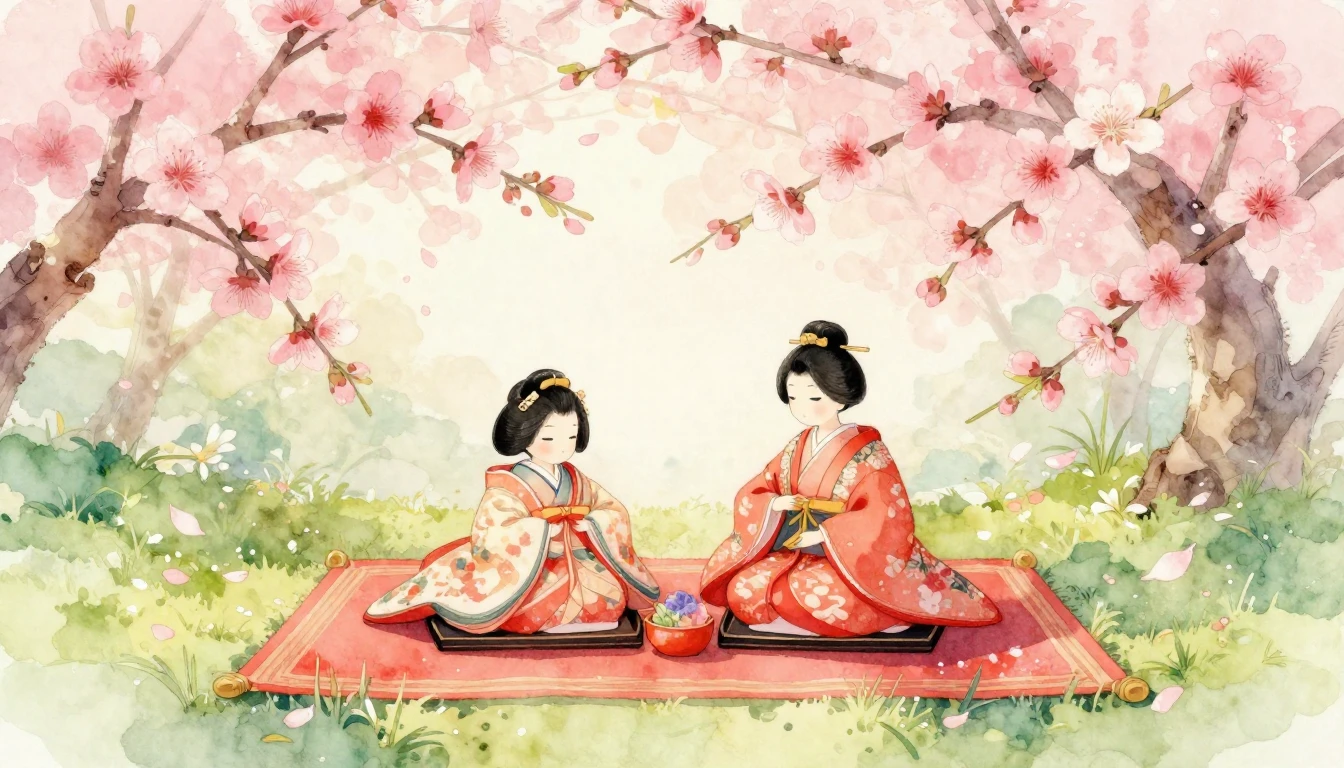 A soft and dreamy watercolor illustration celebrating Hina M...