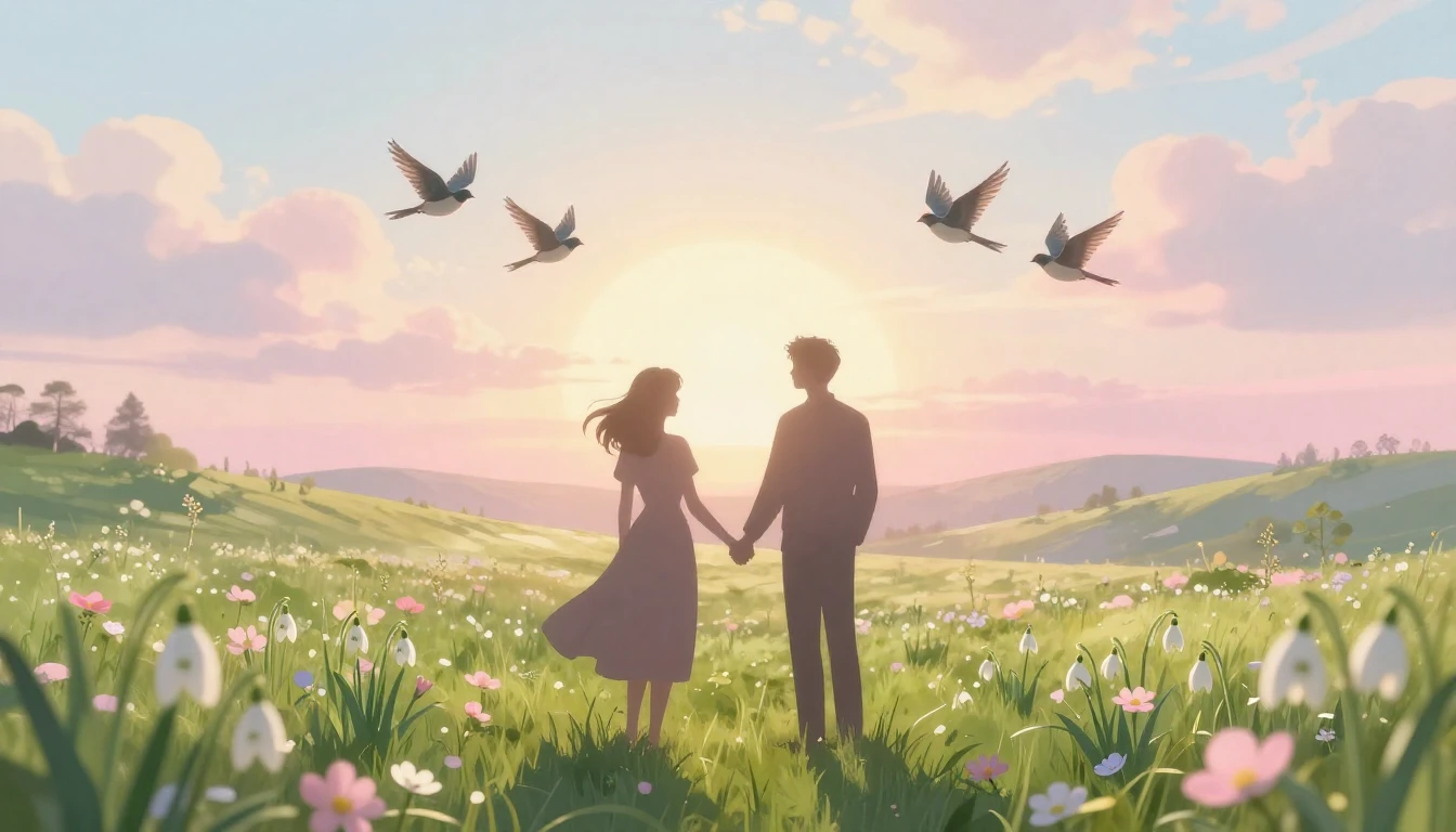 A romantic and ethereal scene depicting the essence of Drago...