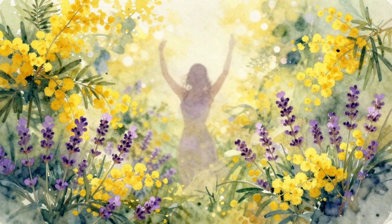 A vibrant and soft watercolor painting of a lush garden fill...