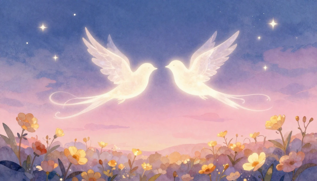 A whimsical and soft artistic illustration symbolizing etern...