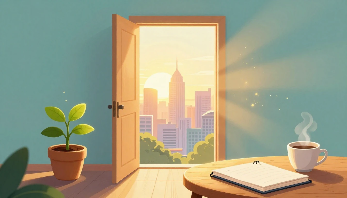 A symbolic and uplifting illustration representing a new pro...