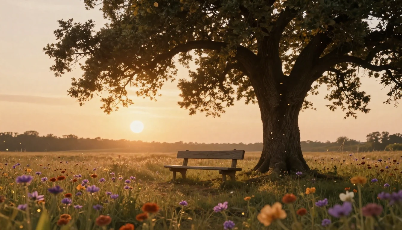 A serene and warm scene capturing the essence of a new begin...