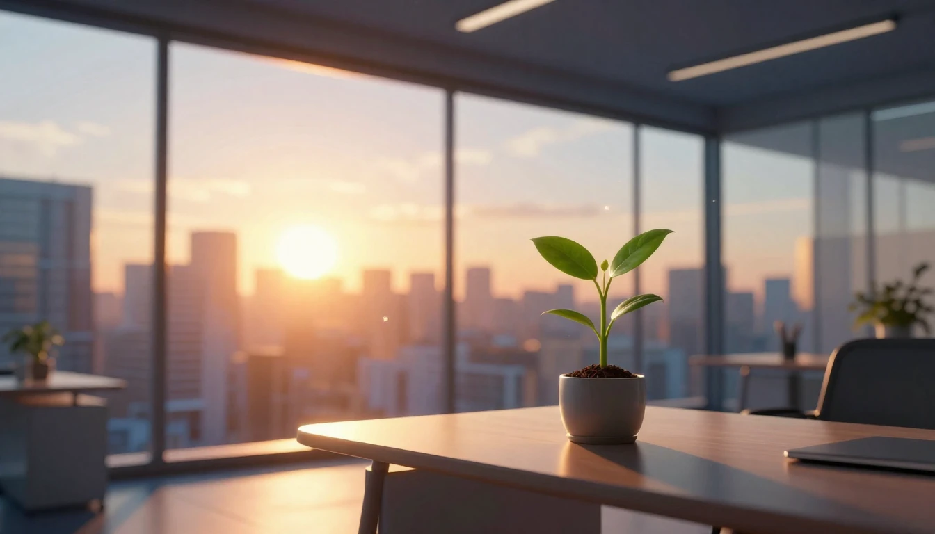 A conceptual digital artwork representing professional growt...