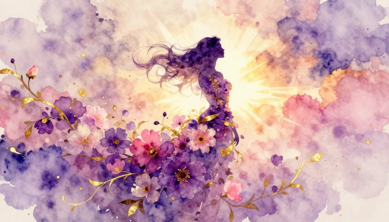 A conceptual and artistic watercolor painting representing t...