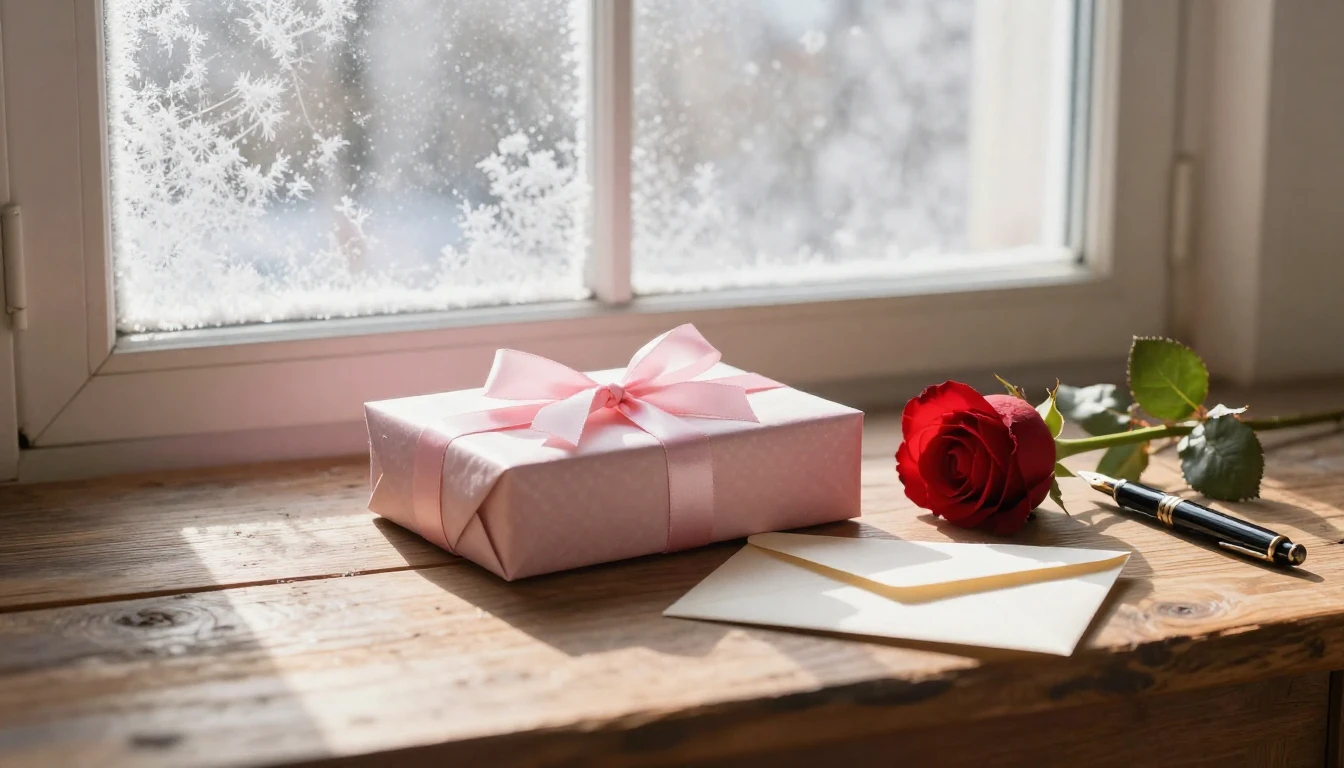 A romantic still life composition featuring a beautifully wr...