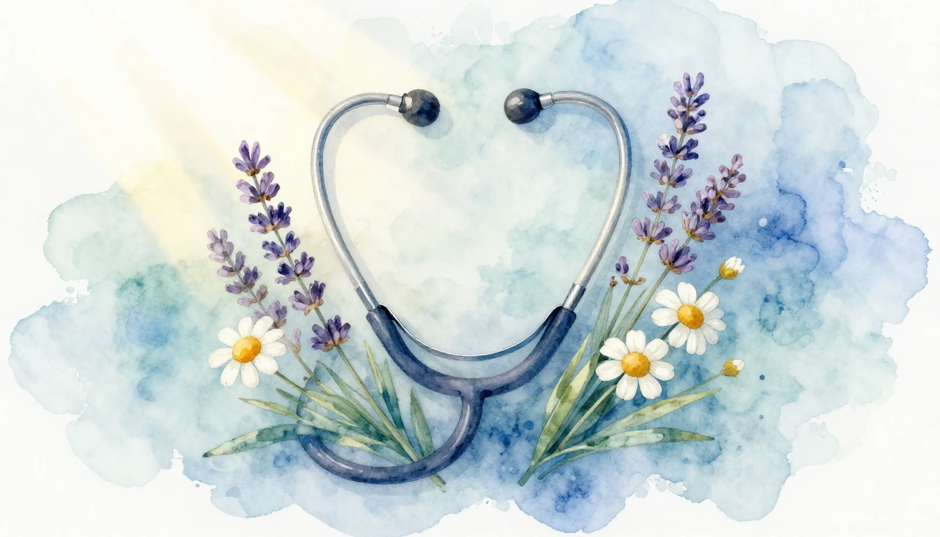 A soft and artistic watercolor illustration symbolizing medi...